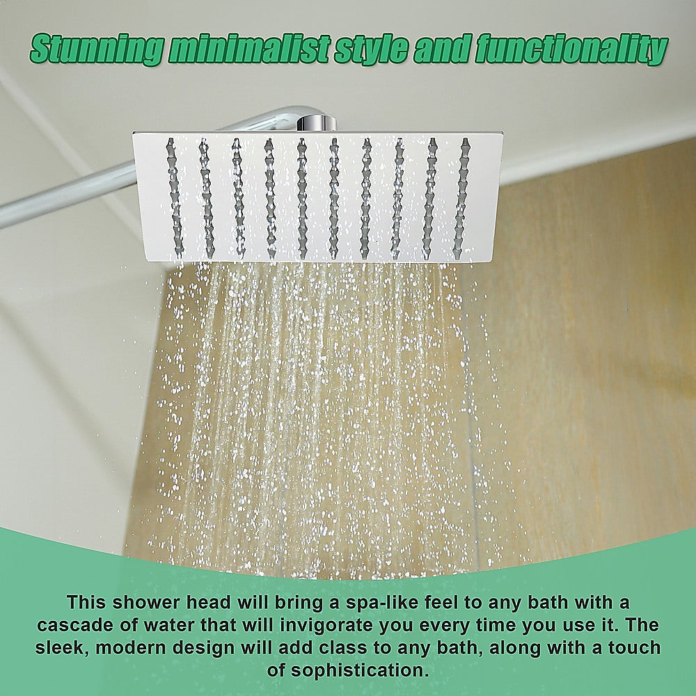 200mm Shower Head Square 304SS Polished Chrome Finish 5