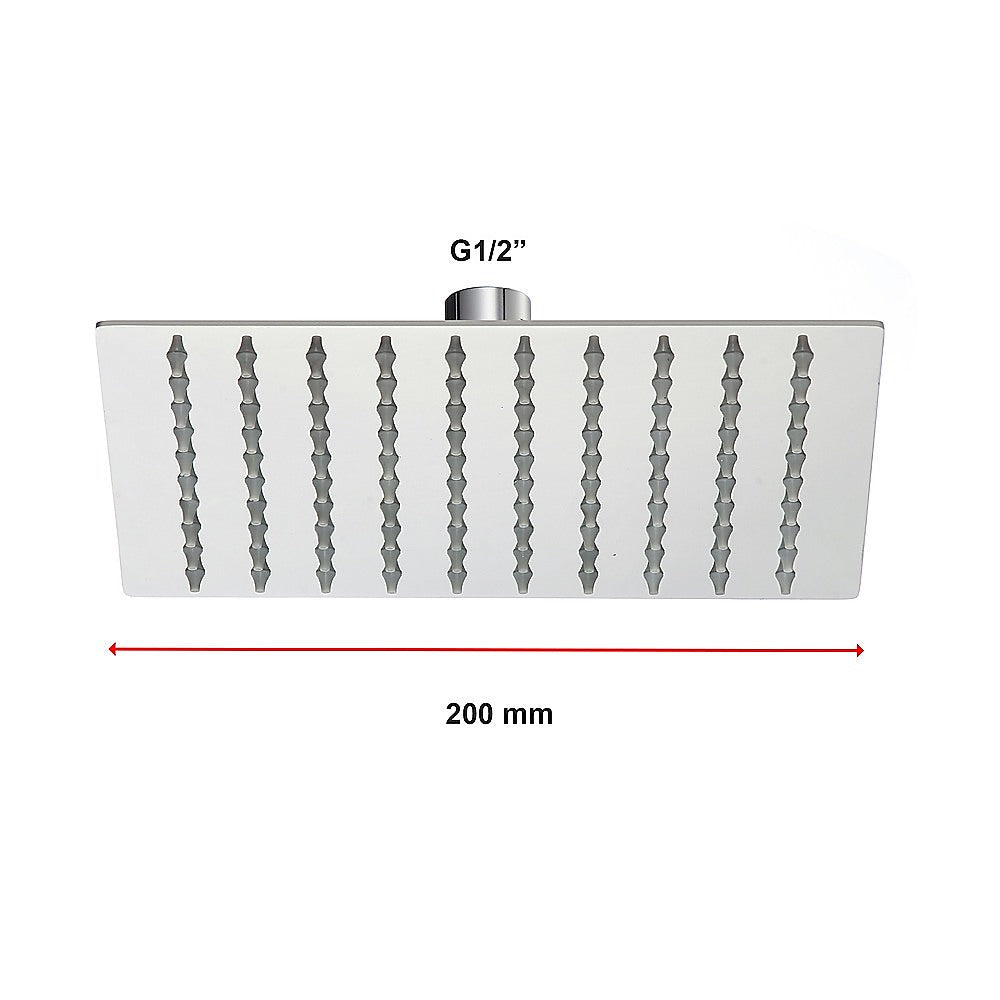 200mm Shower Head Square 304SS Polished Chrome Finish 11