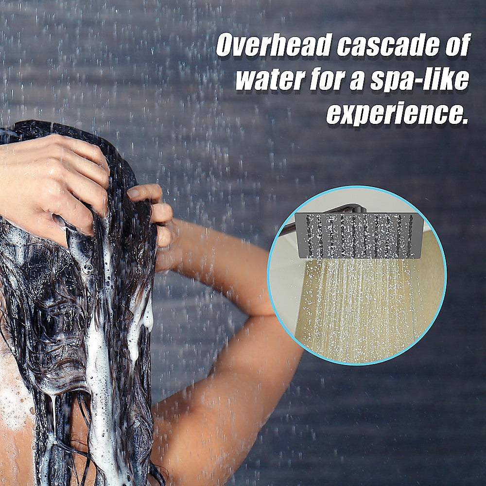 200mm Shower Head Square 304SS Electroplated Matte Black Finish 5