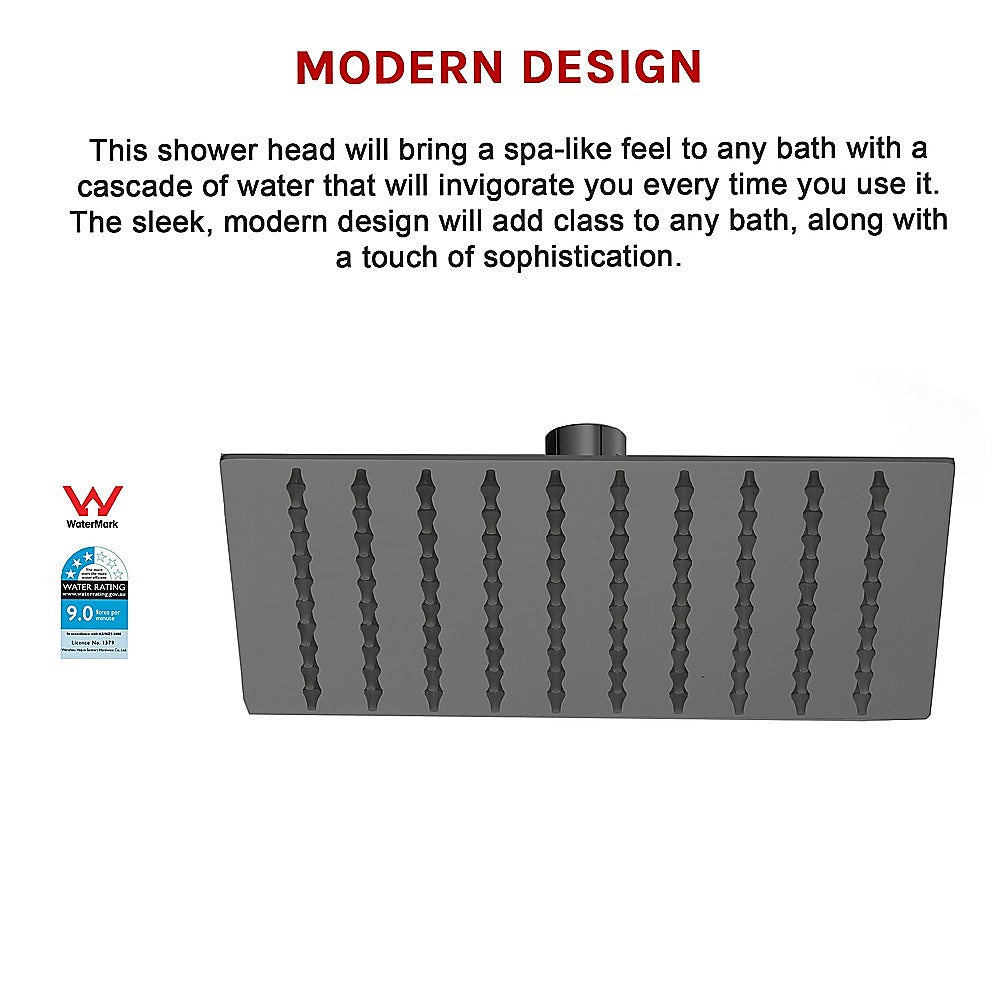 200mm Shower Head Square 304SS Electroplated Matte Black Finish 11