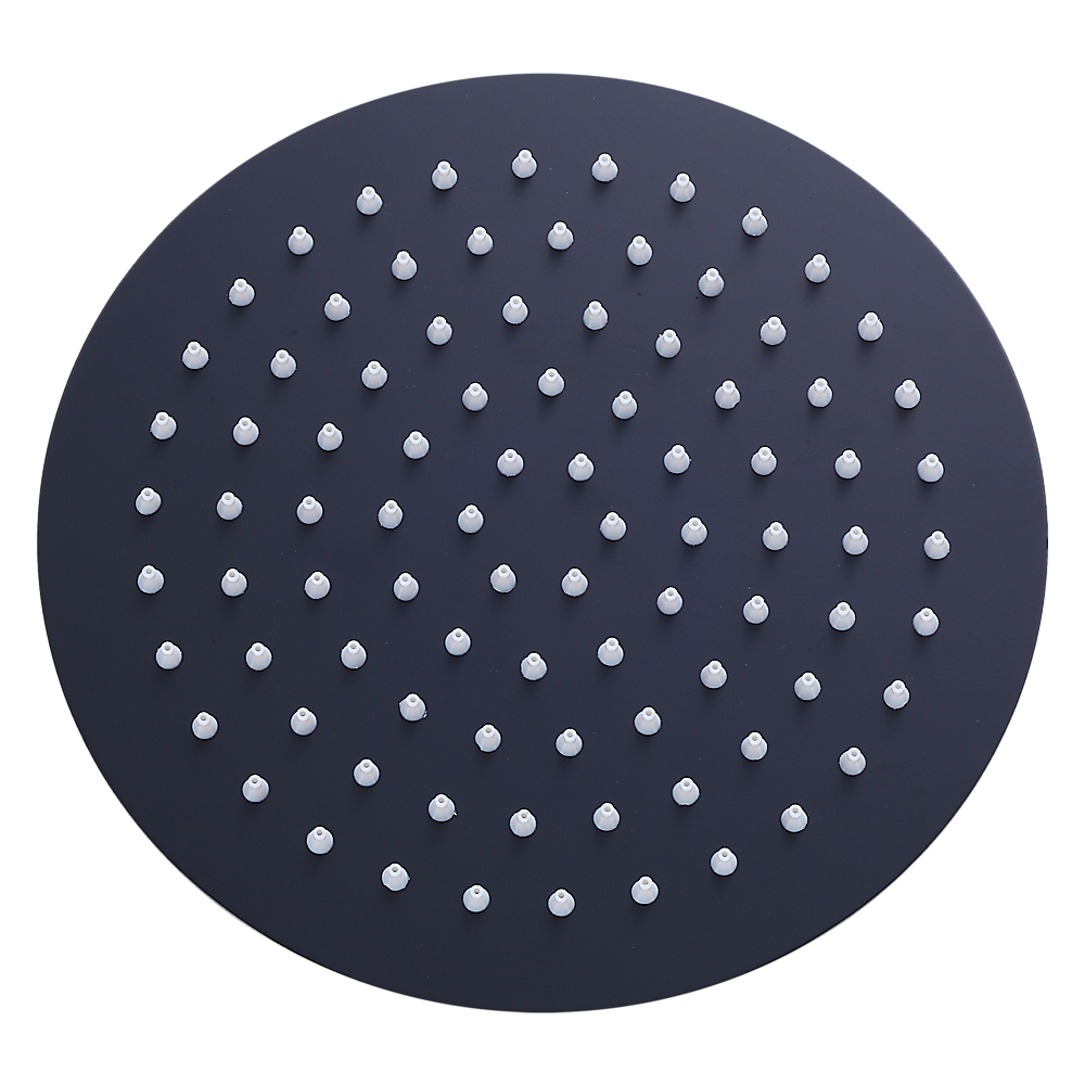 200mm Shower Head Round 304SS Electroplated Matte Black Finish 7