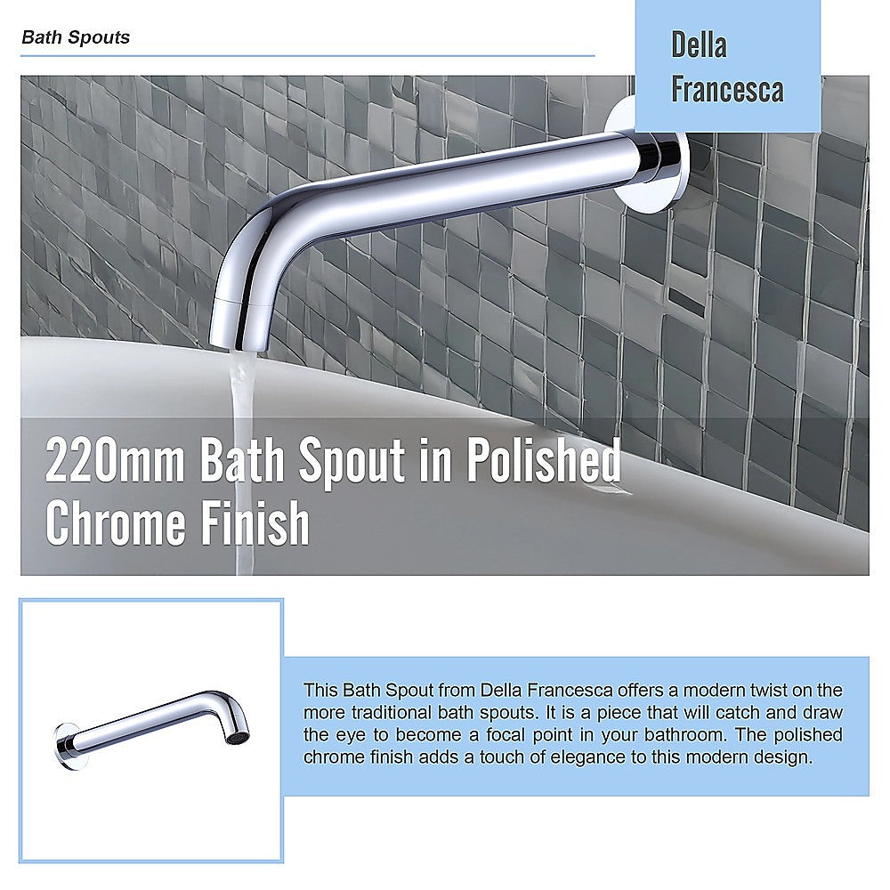 220mm Bath Spout in Polished Chrome Finish 9