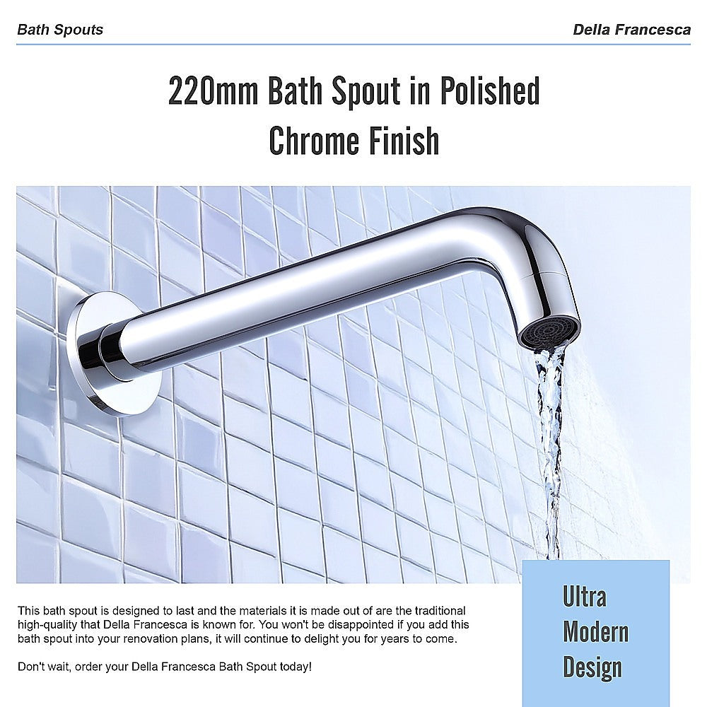 220mm Bath Spout in Polished Chrome Finish 10