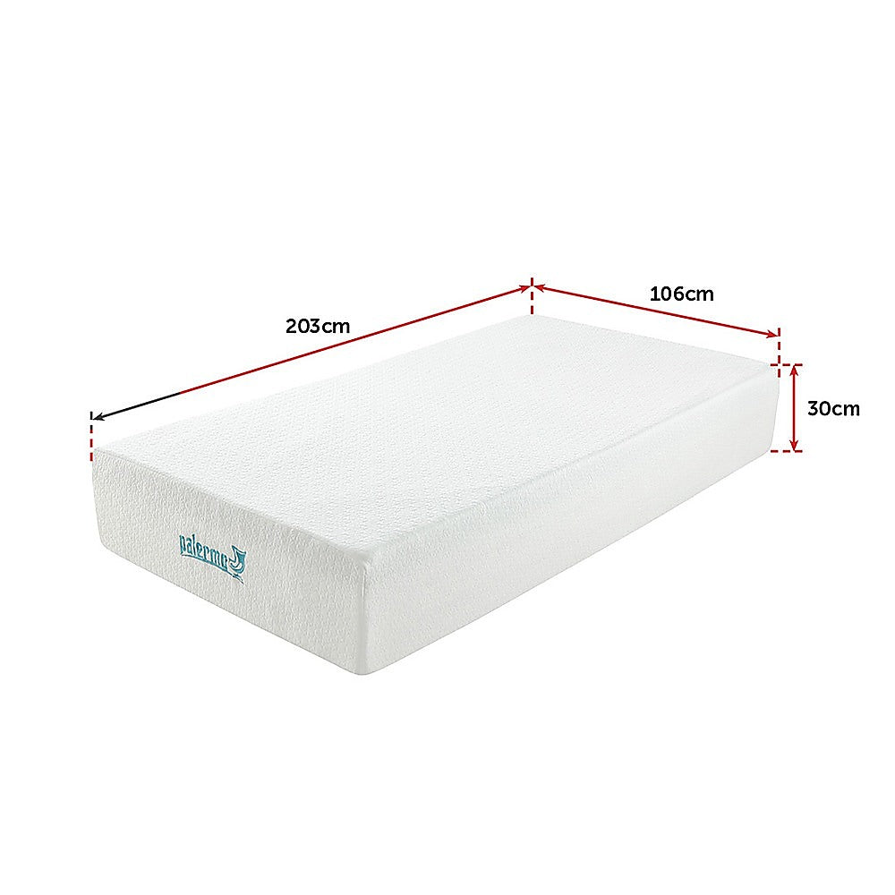 Palermo King Single Mattress 30cm Memory Foam Green Tea Infused CertiPUR Approved 11