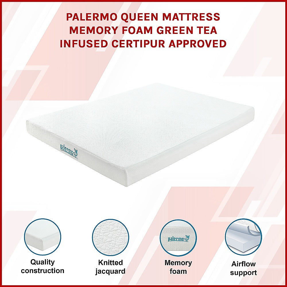 Palermo Queen Mattress Memory Foam Green Tea Infused CertiPUR Approved 3