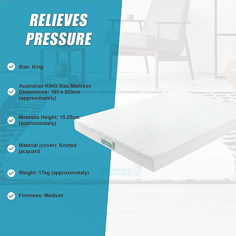 Palermo King Mattress Memory Foam Green Tea Infused CertiPUR Approved 10