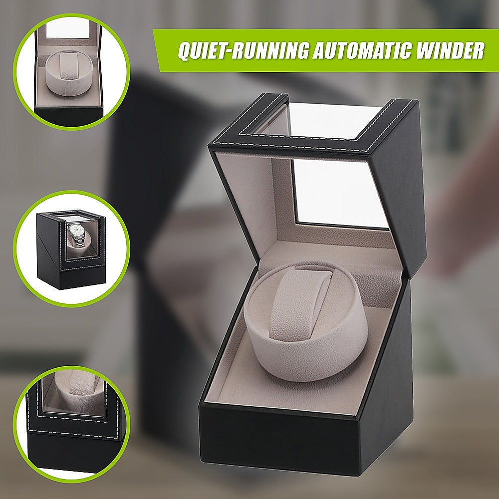 Automatic Watch Winder Display Box Case Motor Rotation Storage PU Leather 8