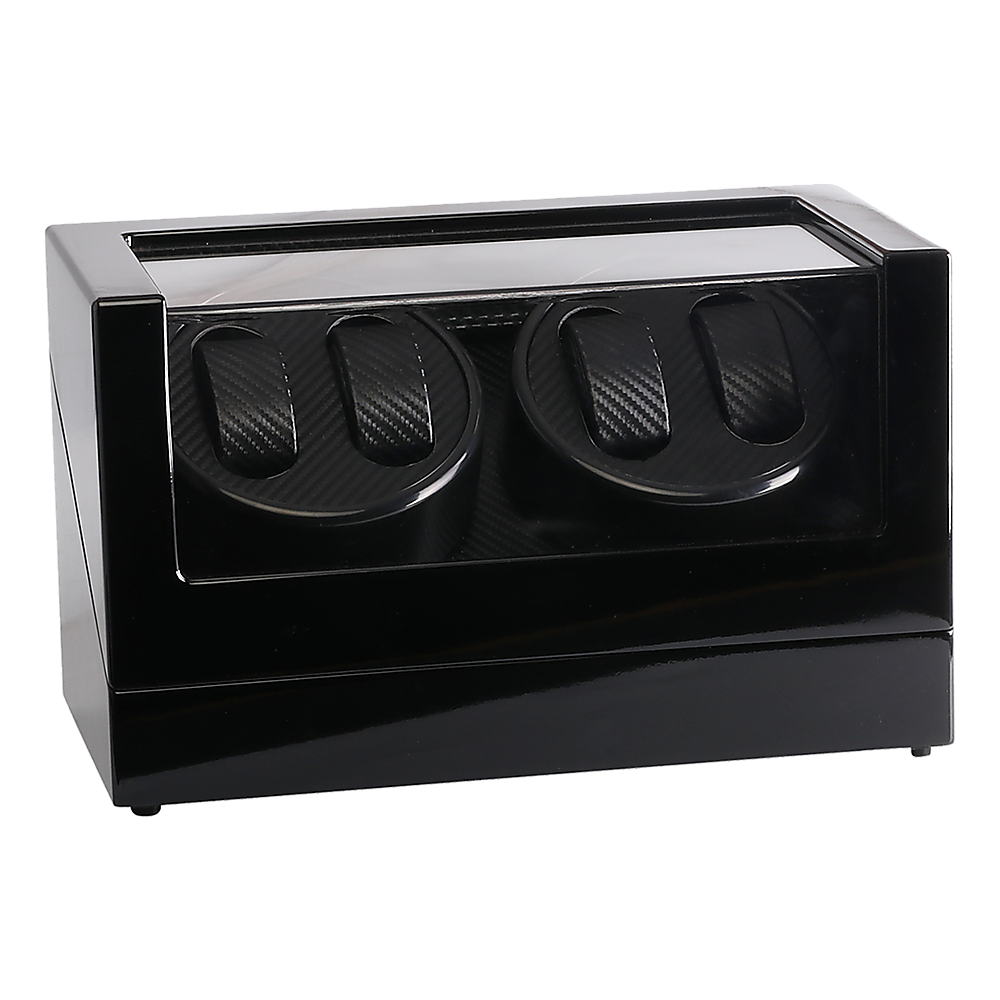 Automatic Quad Watch Winder Wood Display Box Case Motor Rotation Storage 5