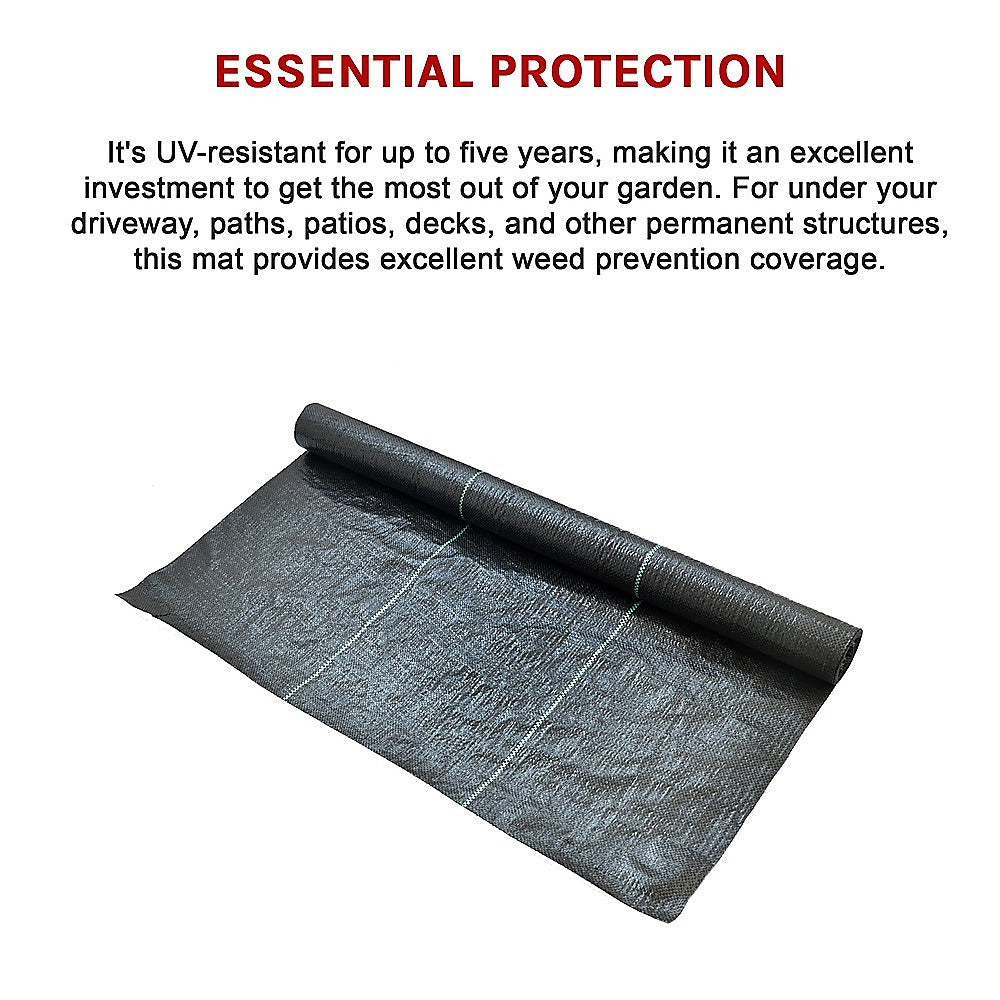 Heavy Duty Weed Control PP Woven Fabric Weed Mat Gardening Plant 1.83m x 30m 10