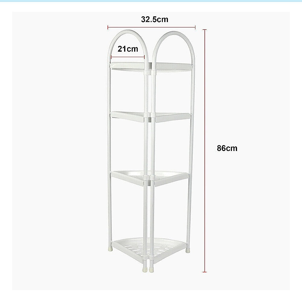 Shower Corner Shelf White Caddy Bathroom Shelves Organiser Bath Storage Rack 4 12