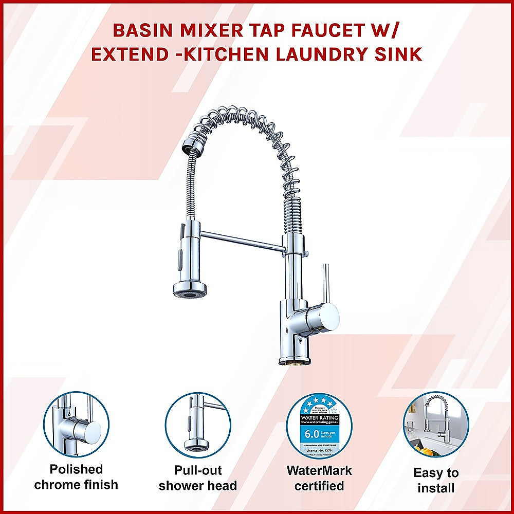 Basin Mixer Tap Faucet w/Extend -Kitchen Laundry Sink 3