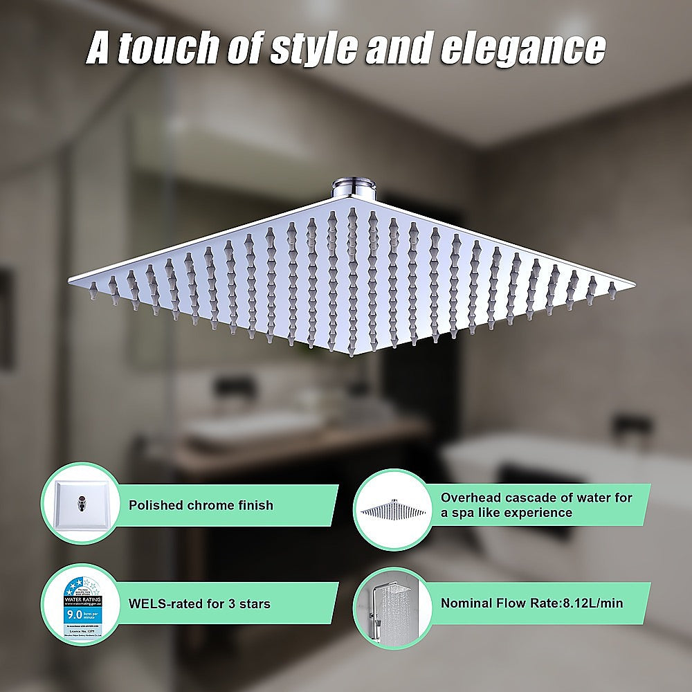 300mm Shower Head Square 304SS Polished Chrome Finish 6