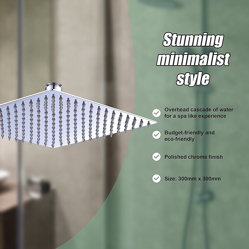 300mm Shower Head Square 304SS Polished Chrome Finish 8