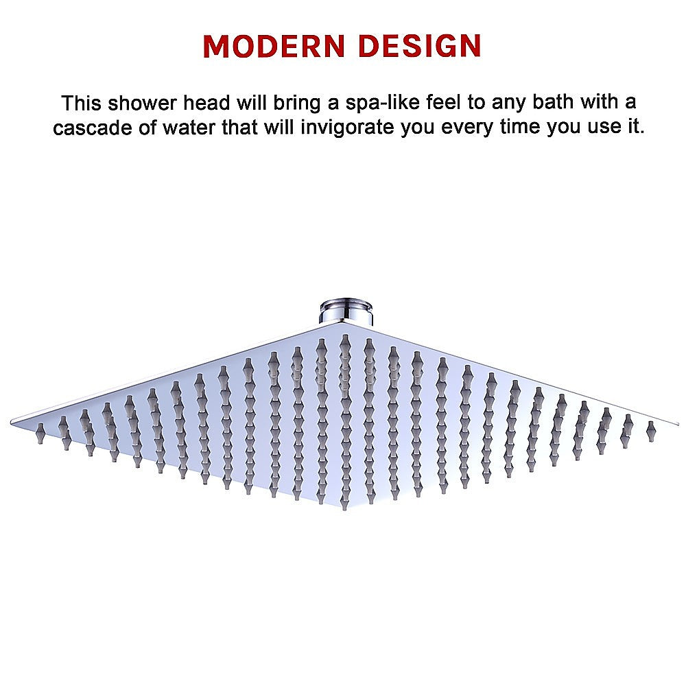 300mm Shower Head Square 304SS Polished Chrome Finish 12