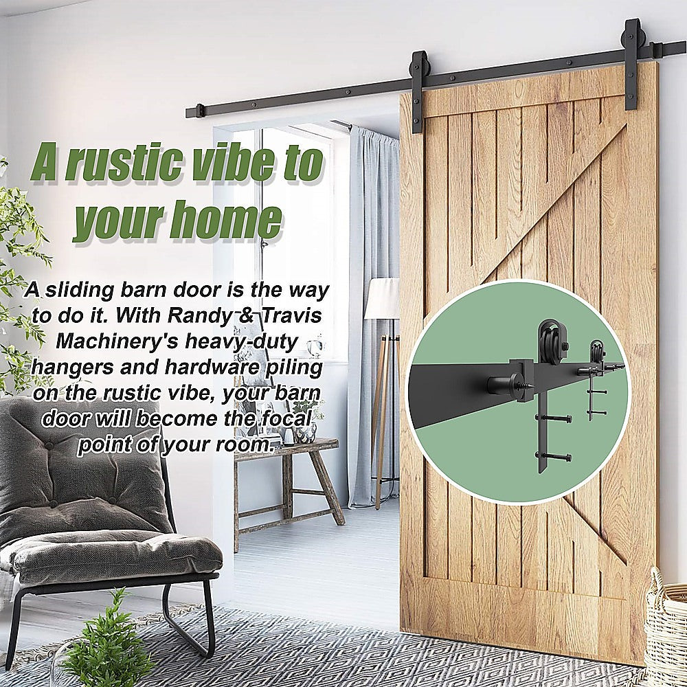 1.8m Sliding Barn Door Hardware Heavy Duty Sturdy Kit 5