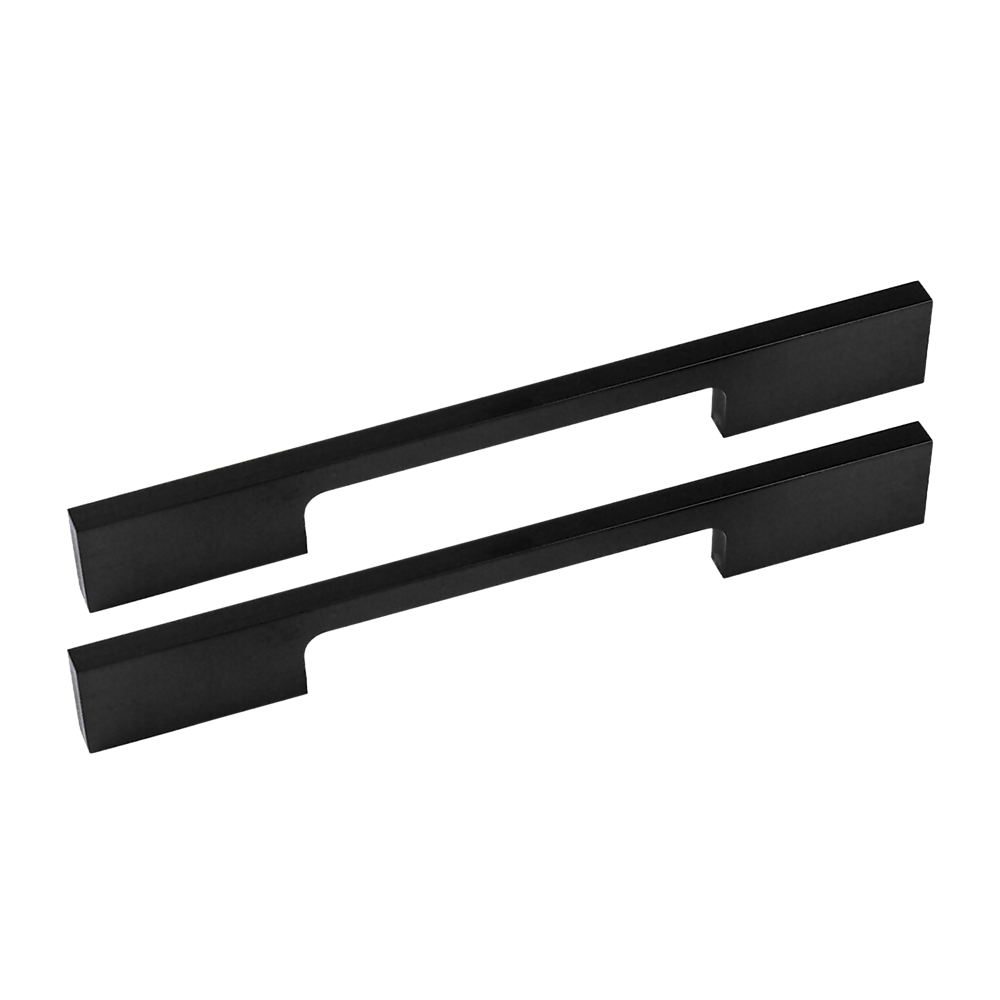 5 x 128mm Kitchen Handle Cabinet Cupboard Door Drawer Handles square Black furniture pulls 5