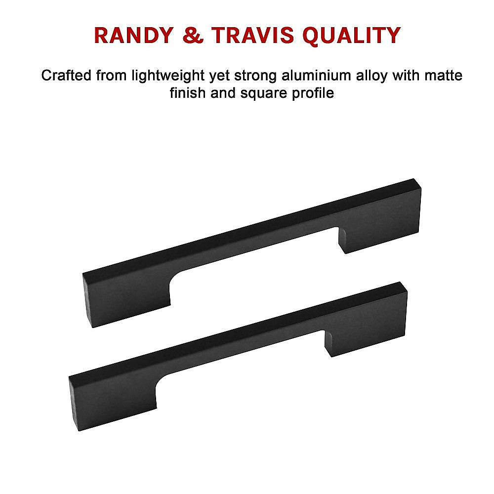 5 x 96mm Kitchen Handle Cabinet Cupboard Door Drawer Handles square Black furniture pulls 10