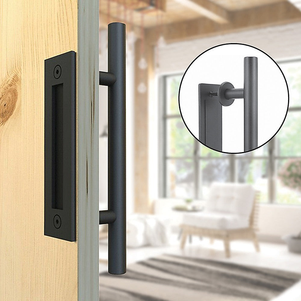 Carbon Steel Door Handle & Flush Pull Wood Door Gate Hardware 12" 4