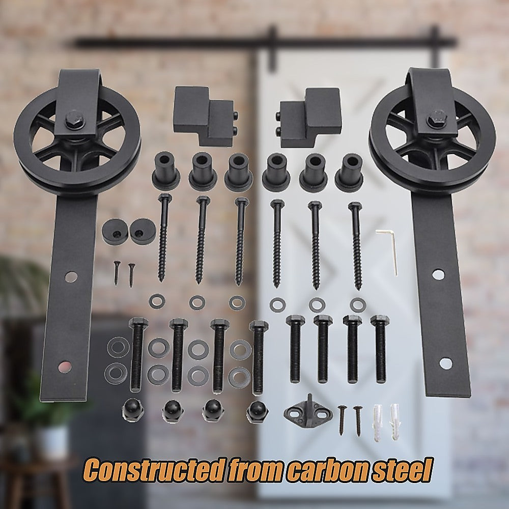 2M Big Spoke Wheel Sliding Barn Door Hardware 6