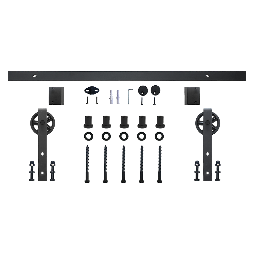 2M Big Spoke Wheel Sliding Barn Door Hardware 7