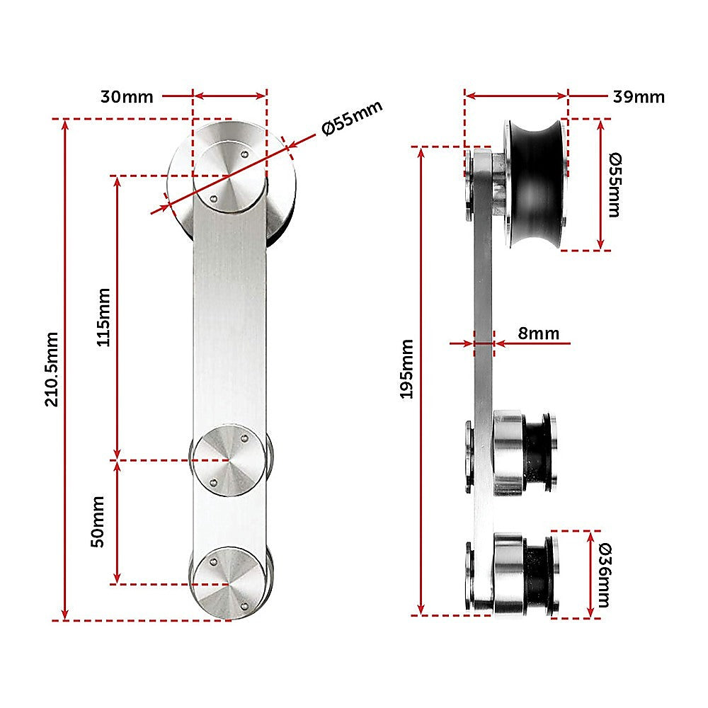 Sliding Barn Door Hardware Stainless Steel 11