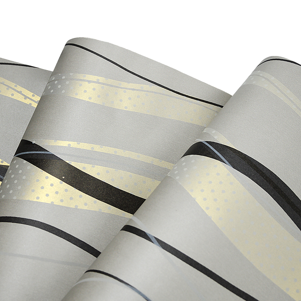 Wallpaper Flocking Simple Curves Non-woven Wall Paper Roll 4