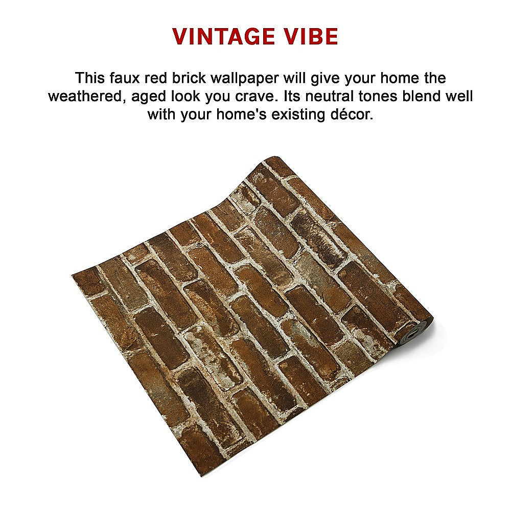 Wallpaper Faux Brick Wall Paper Roll 7