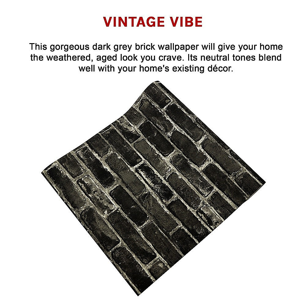 Wallpaper Faux Vintage Brick Pattern Wall Paper Roll 7