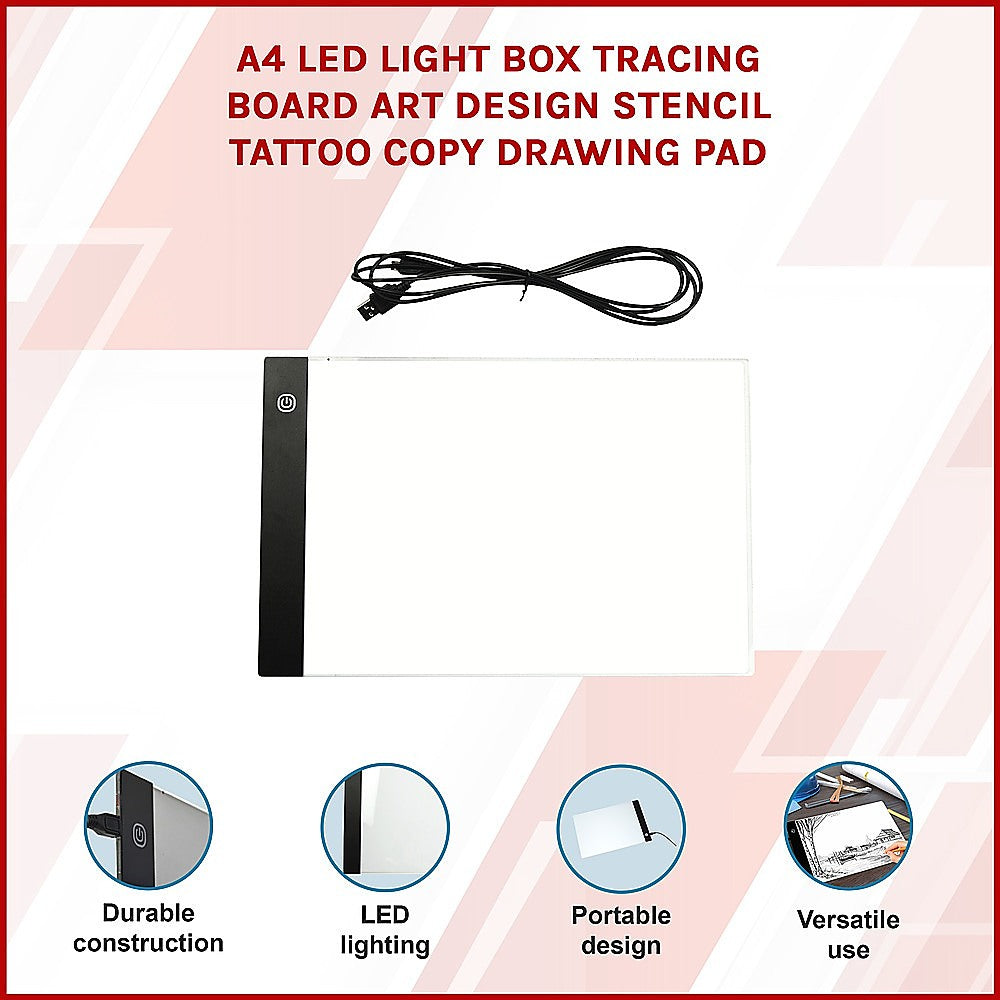 A4 LED Light Box Tracing Board Art Design Stencil Tattoo Copy Drawing Pad 3