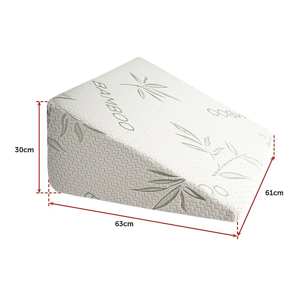 Cool Gel Memory Foam Bed Wedge Pillow Cushion Neck Back Support Sleep with Cover 8