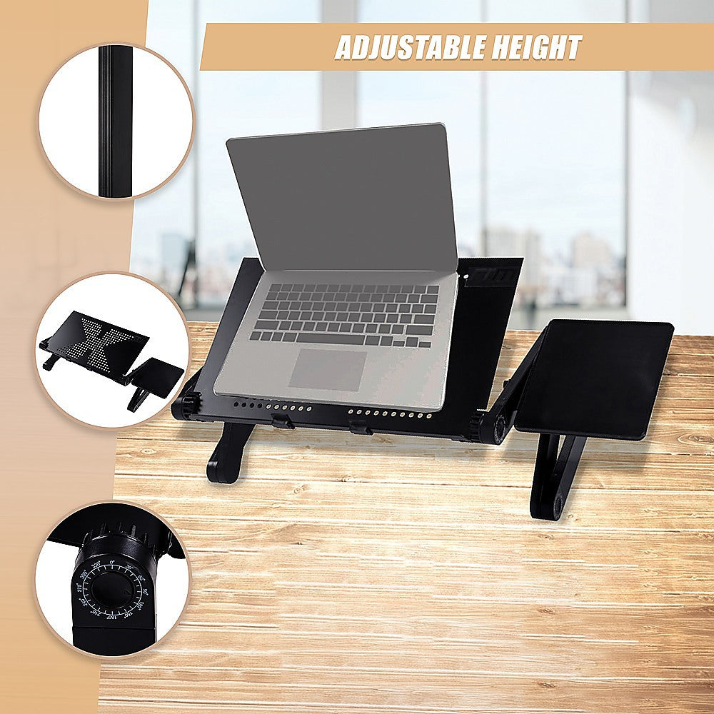 Aluminium Alloy Folding Laptop Computer Stand Desk Table Tray On Bed Mouse 7