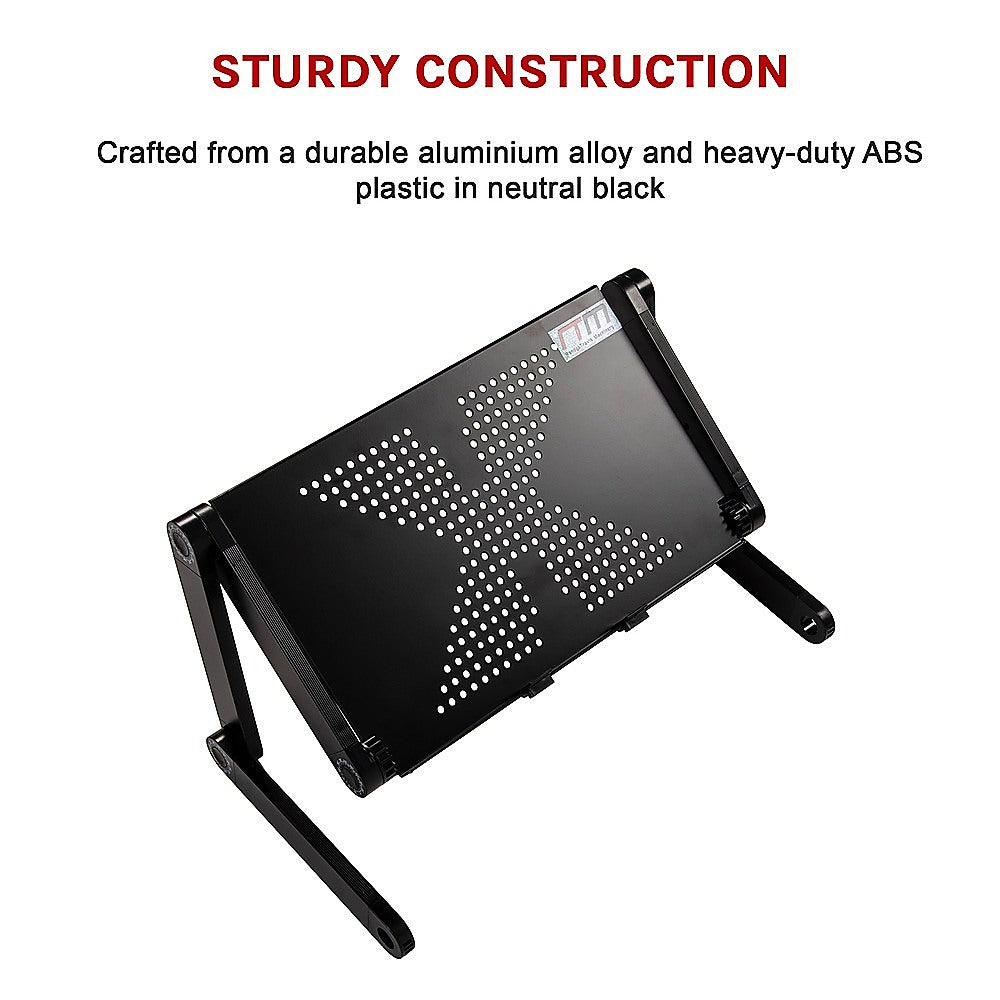 Aluminium Alloy Folding Laptop Computer Stand Desk Table Tray On Bed Mouse 10