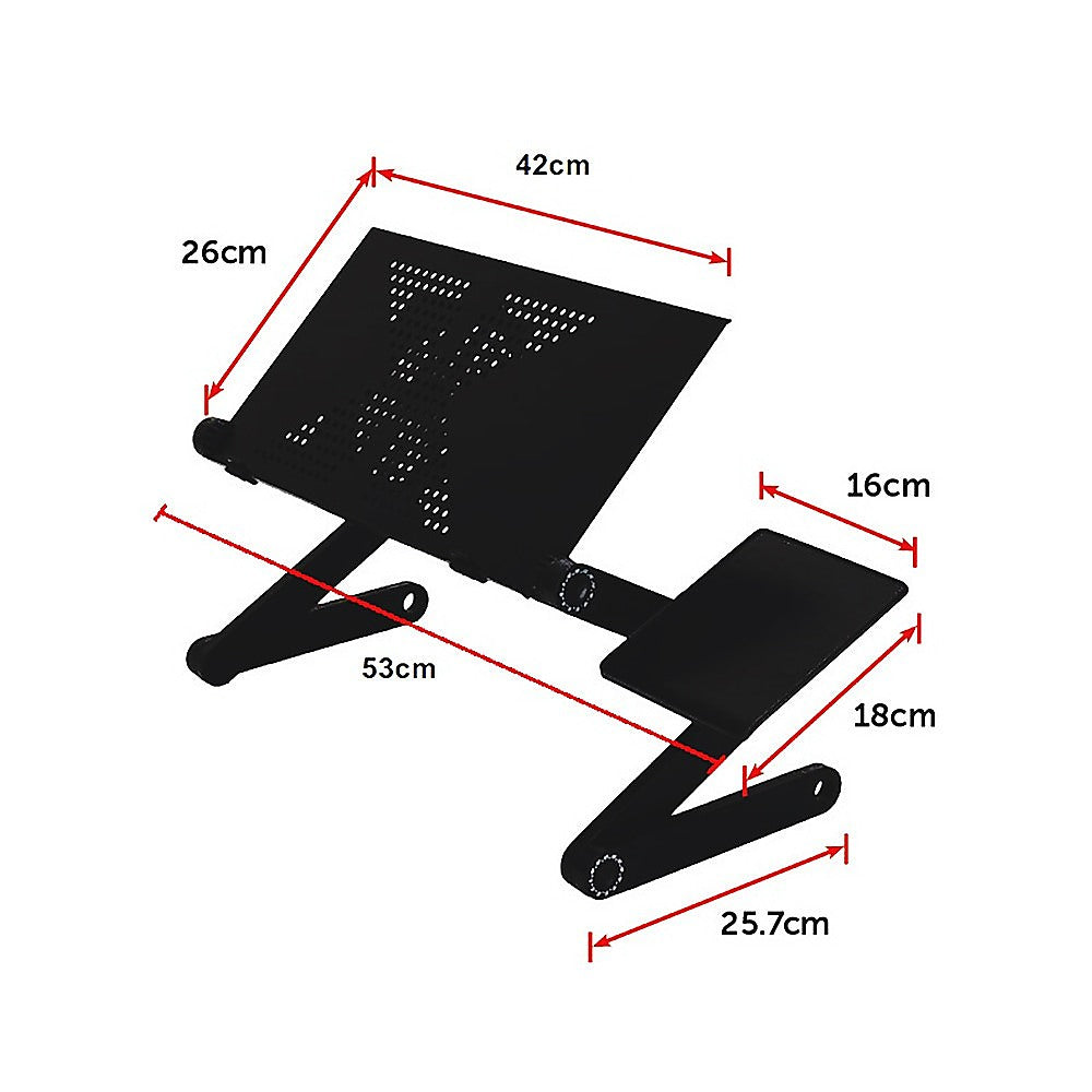 Aluminium Alloy Folding Laptop Computer Stand Desk Table Tray On Bed Mouse 11