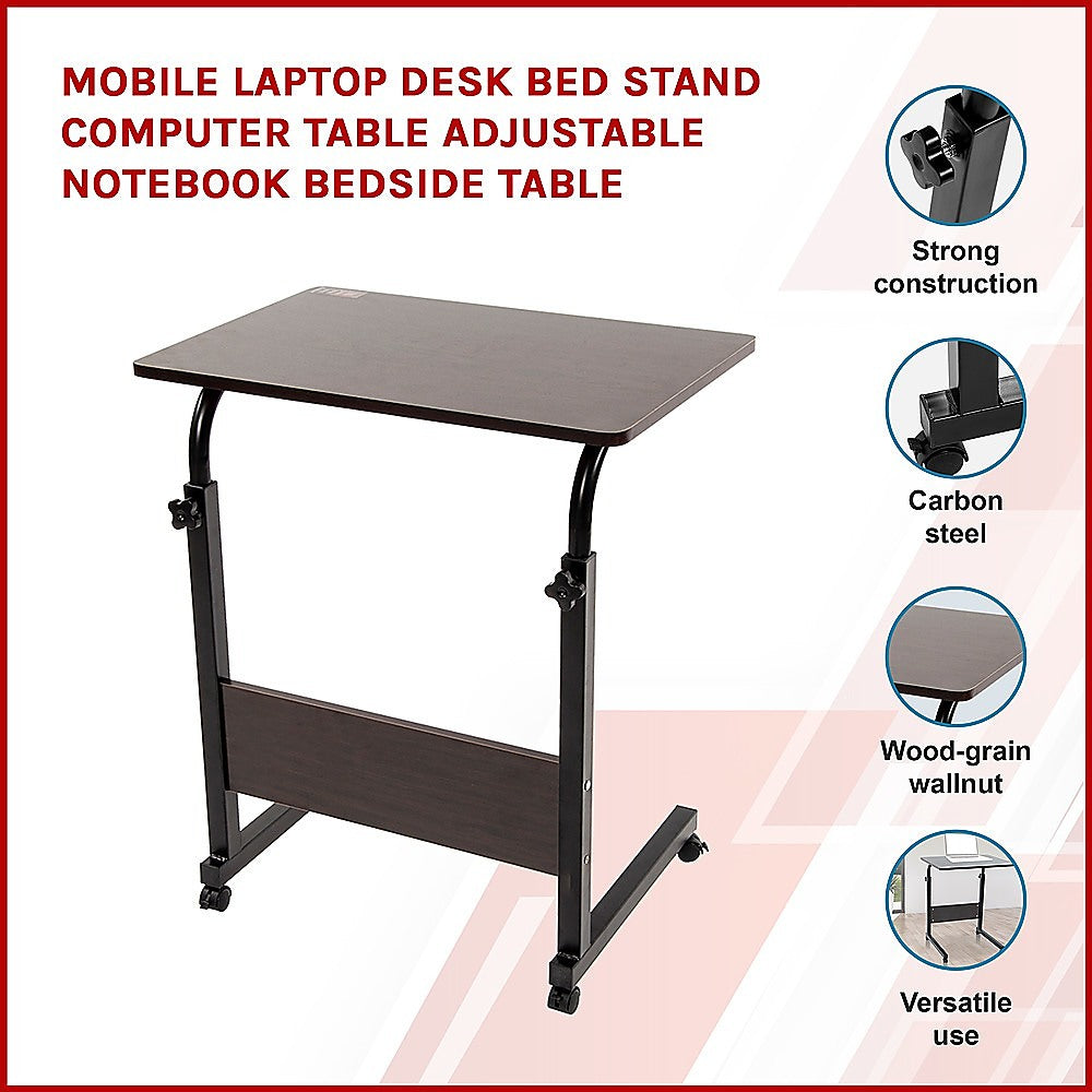 Mobile Laptop Desk Bed Stand Computer Table Adjustable Notebook Bedside Table 3