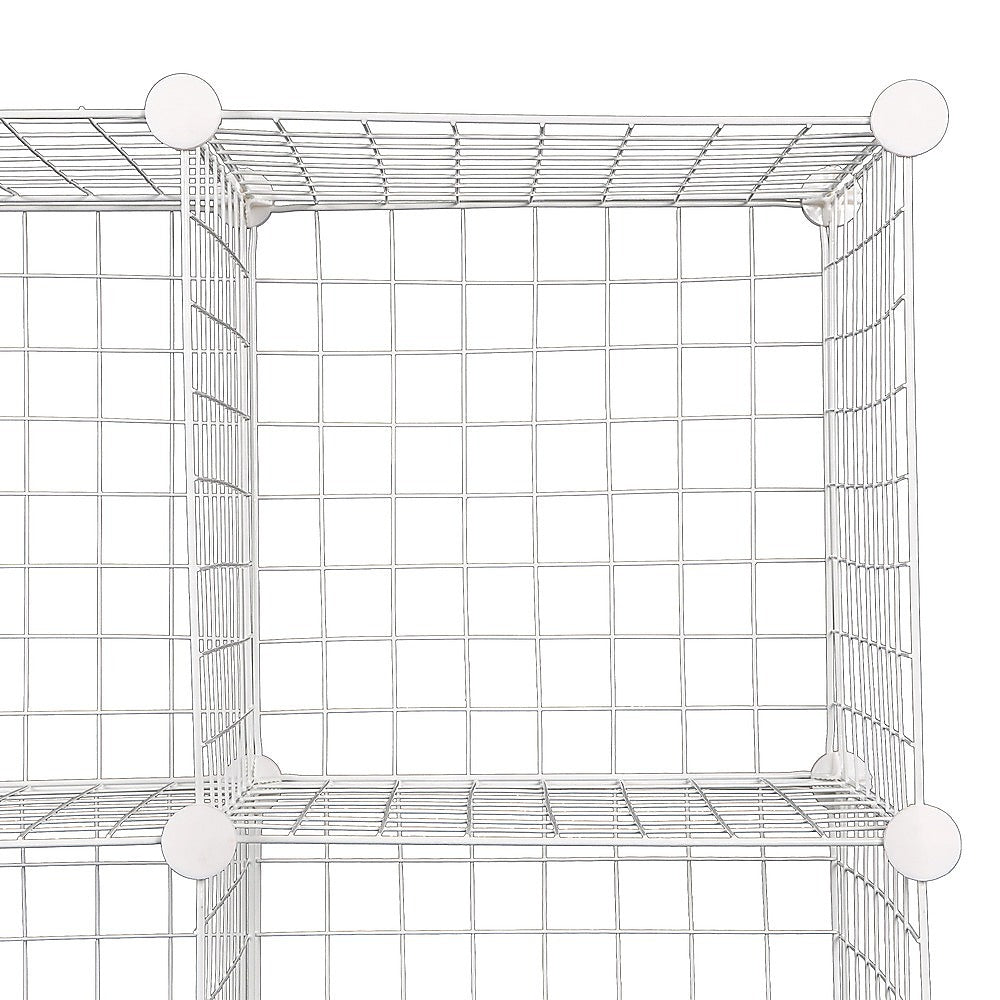 12 Cube Wire Grid Organiser Bookcase Storage Cabinet Wardrobe Closet White 6