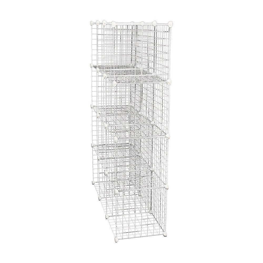 12 Cube Wire Grid Organiser Bookcase Storage Cabinet Wardrobe Closet White 8