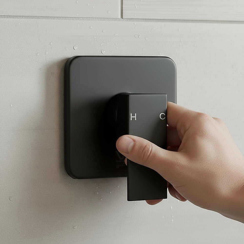 Shower Bath Mixer Tap Bathroom WATERMARK Approved - Electroplated Matte Black 5