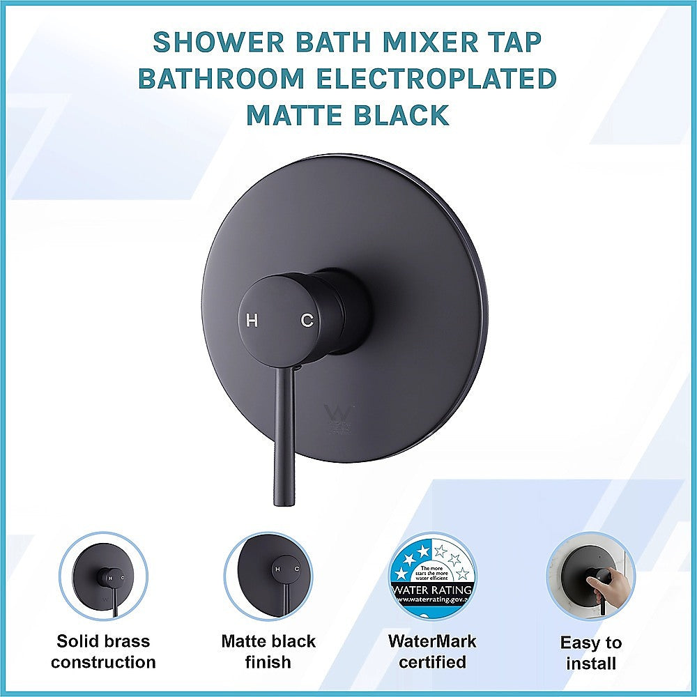 Shower Bath Mixer Tap Bathroom Electroplated Matte Black 3