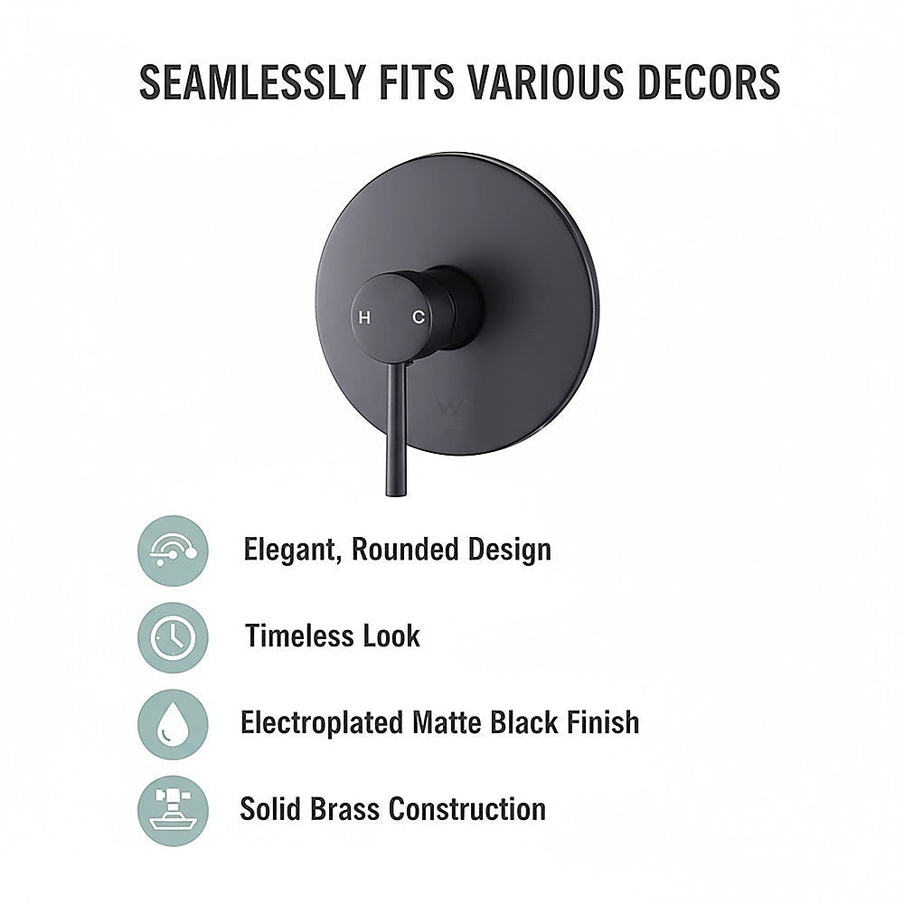 Shower Bath Mixer Tap Bathroom Electroplated Matte Black 9