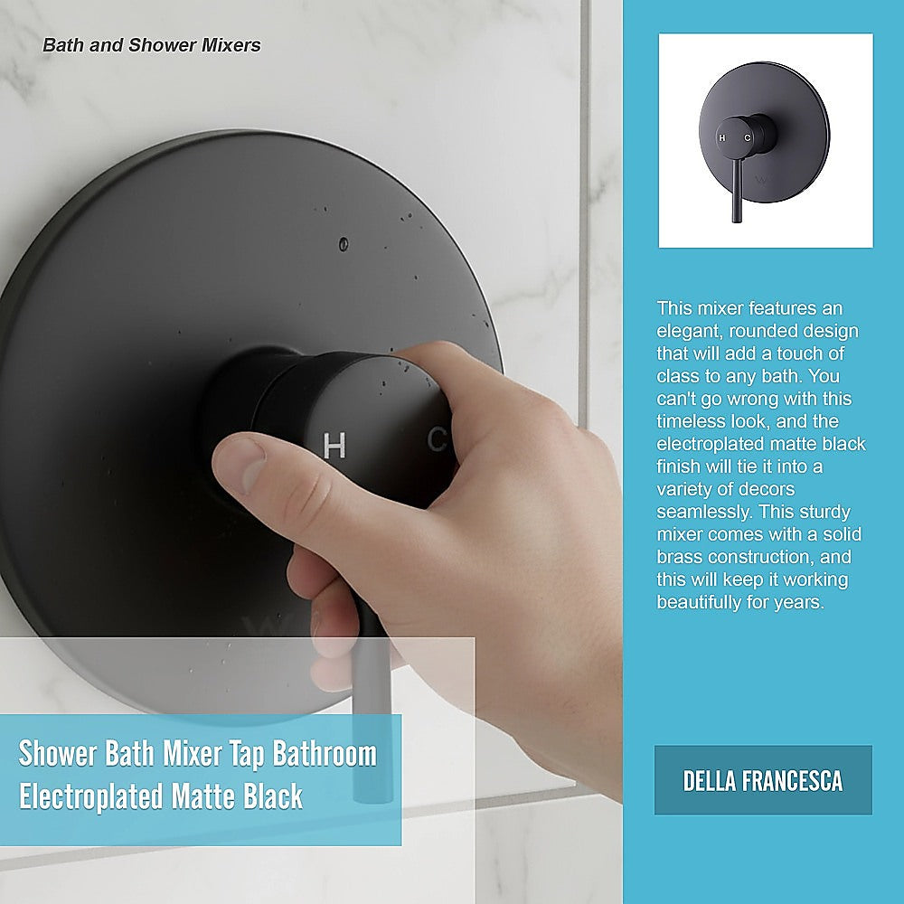 Shower Bath Mixer Tap Bathroom Electroplated Matte Black 10