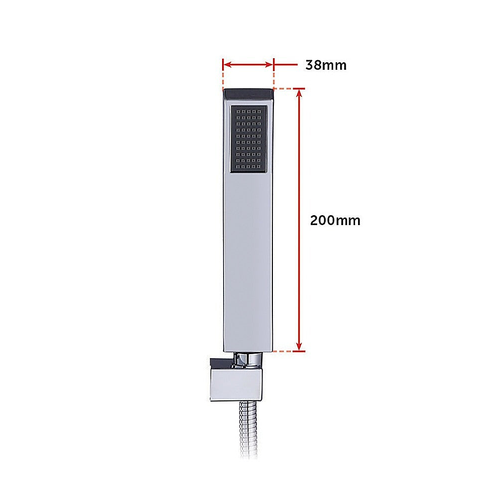 WELS 8" Rain Shower Head Set Square Dual Heads Faucet High Pressure Hand Held 13