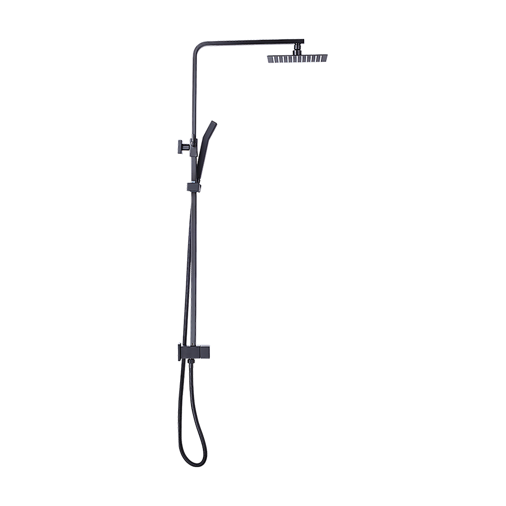 WELS 8" Rain Shower Head Set Square Dual Heads Faucet High Pressure Hand Held 7