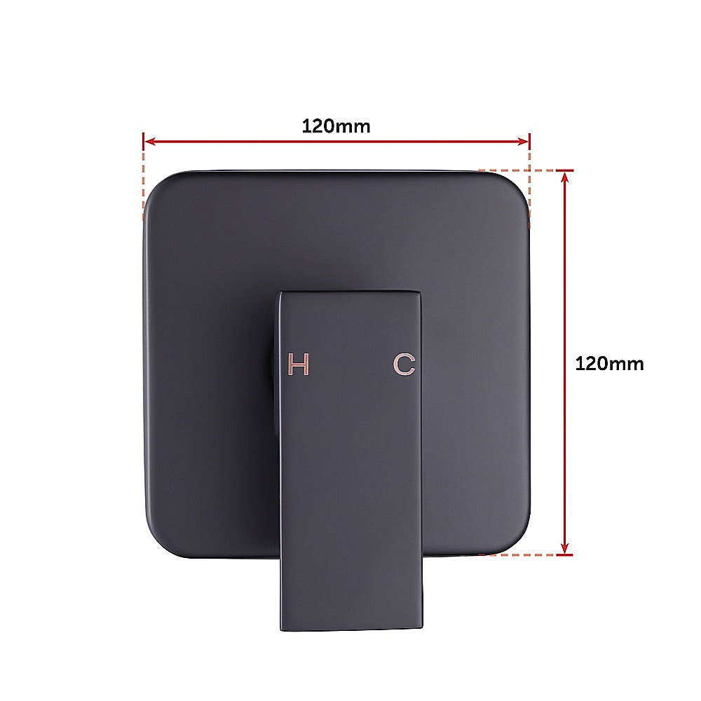 WELS 8" Rain Shower Head Set Square Dual Heads Faucet High Pressure With Mixer 14