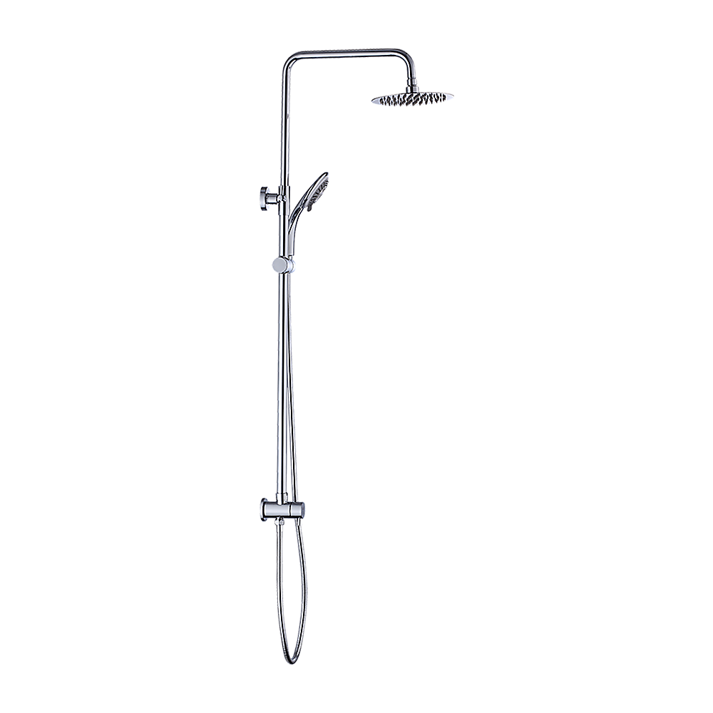 WELS 8" Rain Shower Head Set Rounded Dual Heads Faucet High Pressure Hand Held 5