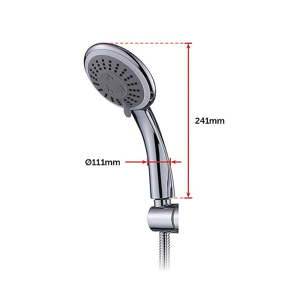 WELS 8" Rain Shower Head Set Rounded Dual Heads Faucet High Pressure With Mixer 8