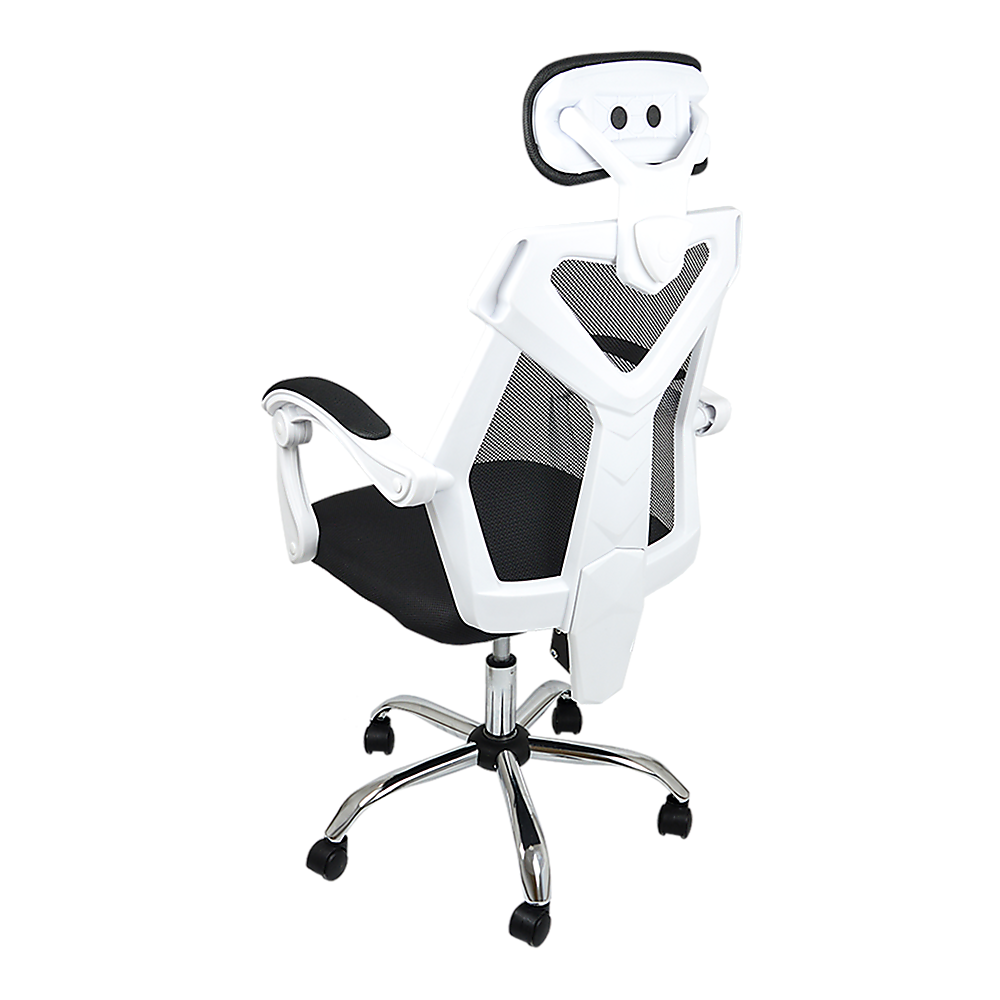 Office Chair Gaming Computer Chairs Mesh Back Foam Seat - White 4