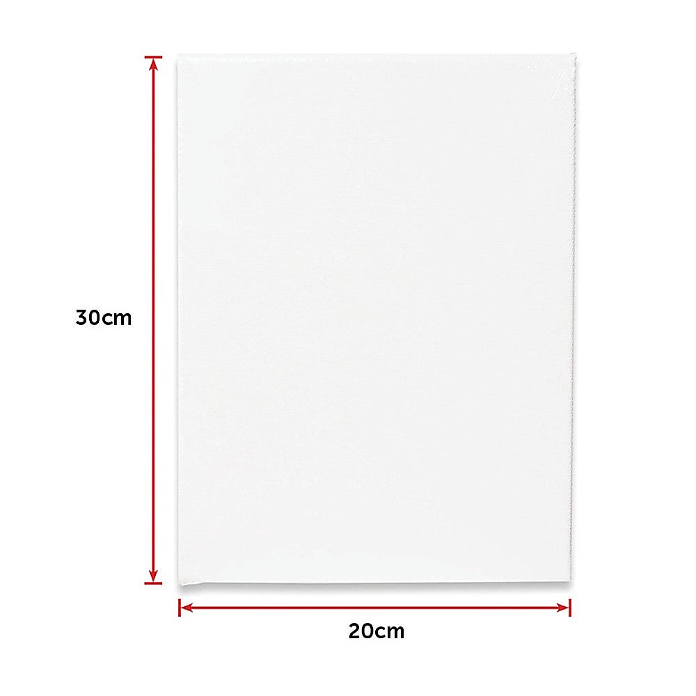 5 pack of 20x30cm Artist Blank Stretched Canvas Canvases Art Large White Range Oil Acrylic Wood 12