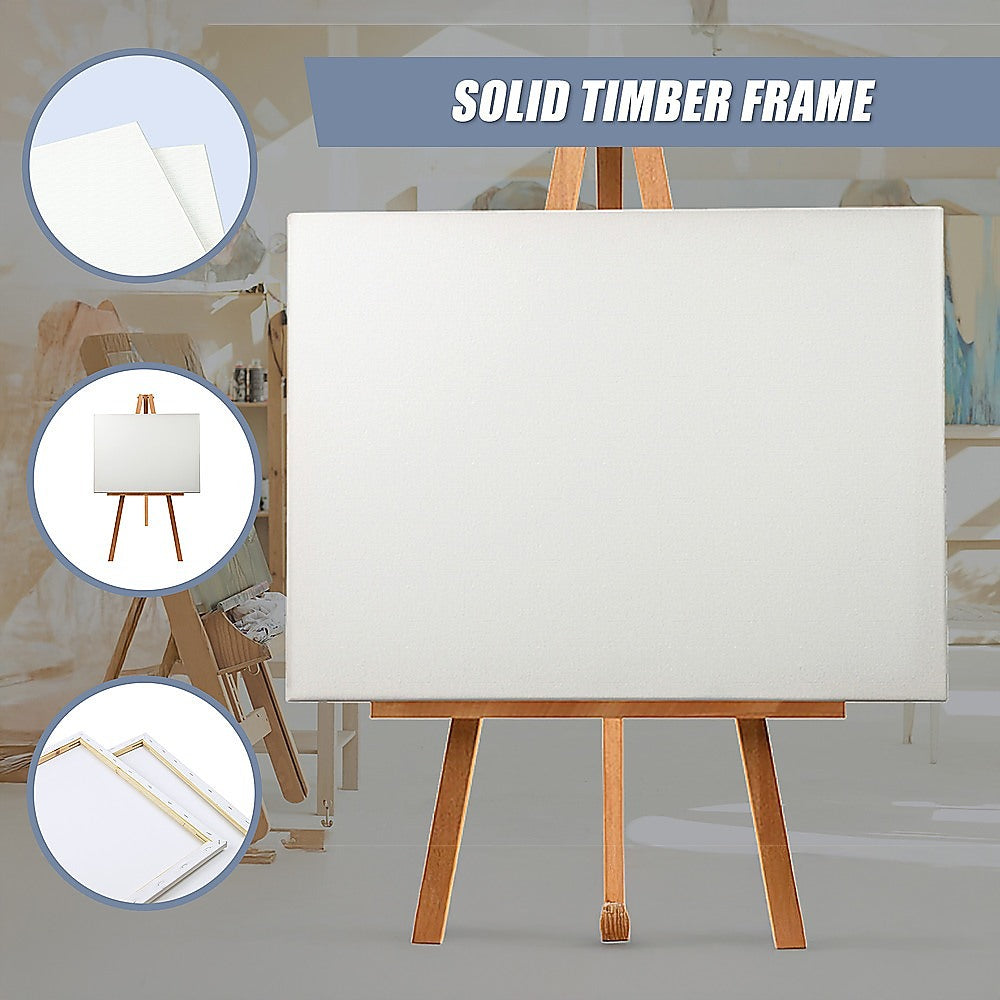 5 pack of 50x60cm Artist Blank Stretched Canvas Canvases Art Large White Range Oil Acrylic Wood 8