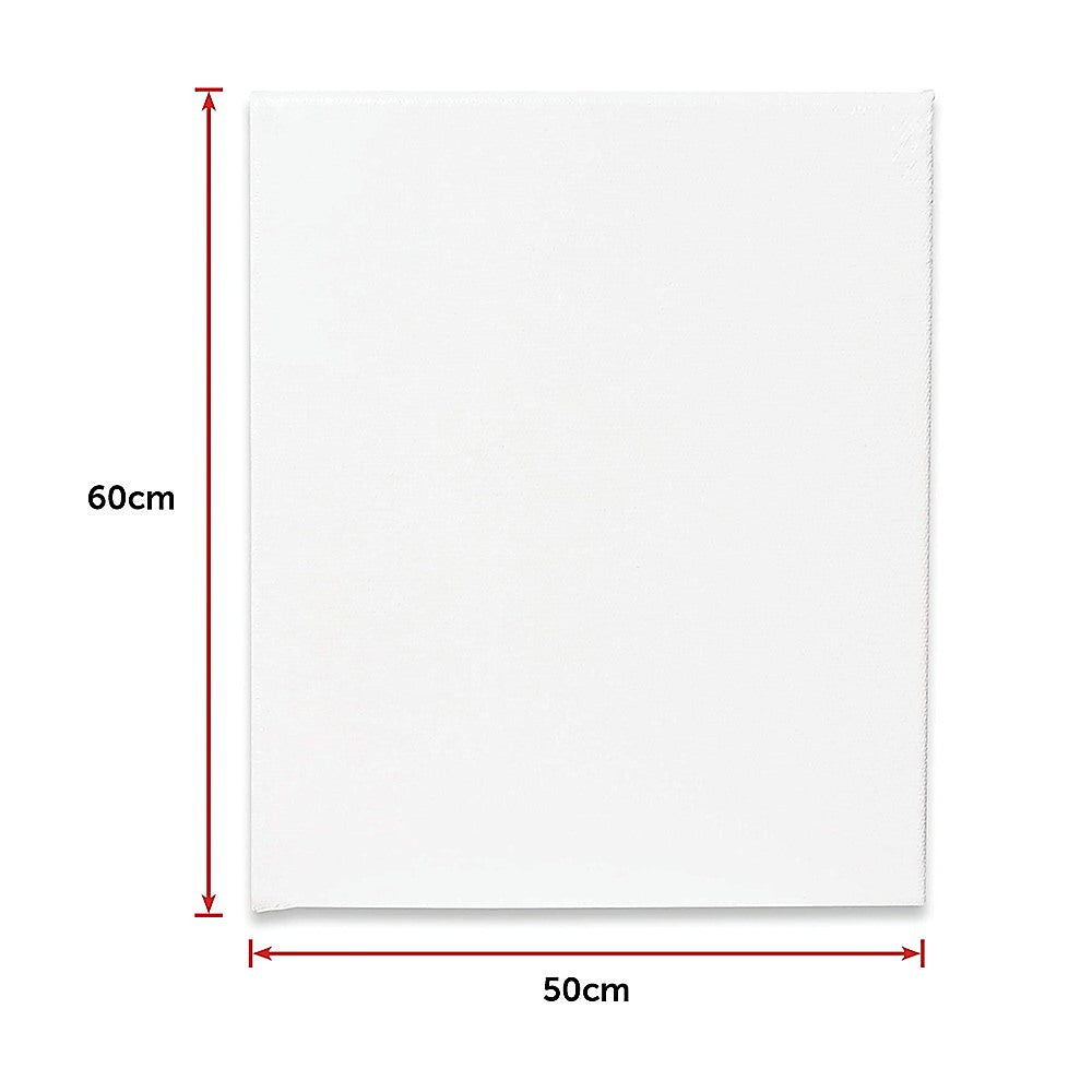 5 pack of 50x60cm Artist Blank Stretched Canvas Canvases Art Large White Range Oil Acrylic Wood 11
