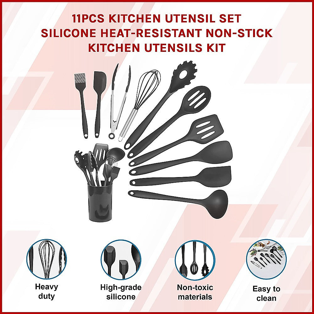 11pcs Kitchen Utensil Set Silicone Heat-Resistant Non-Stick Kitchen Utensils kit 3